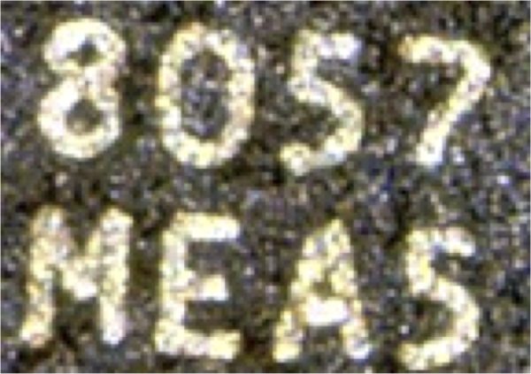 Marks measuring 30 x 100 µm, created on a nickel surface with Explorer 532 nm, 10 ns pulse width laser